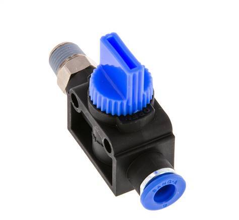 3/2-Way Shut-Off Hand Valve 6 mm - R1/8'' Plastic/Brass Tube-side venting