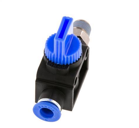 3/2-Way Shut-Off Hand Valve 6 mm - R1/8'' Plastic/Brass Tube-side venting