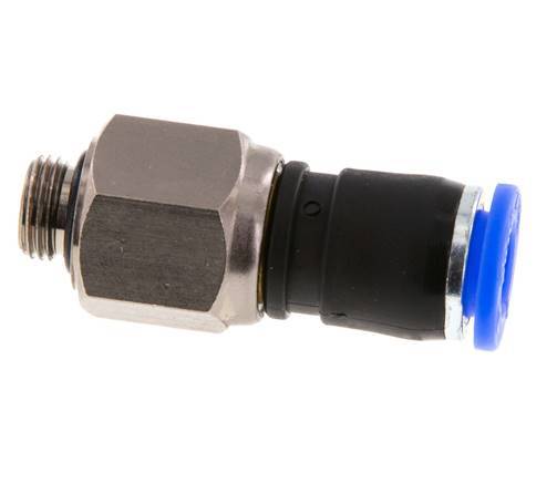 8mm & G1/8'' Swivel Joint Push-In-Male Threads Nickel-Plated Brass/PBT NBR Rotatable