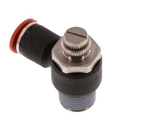 Flow Control Silencer Meter-In Elbow 12 mm - R1/2'' Brass/PA 66