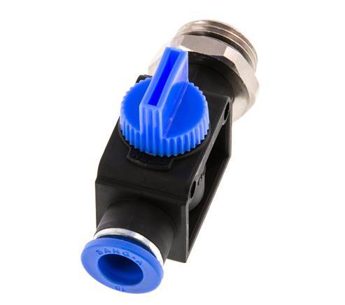 3/2-Way Shut-Off Hand Valve 10 mm - R3/8'' Plastic/Brass Thread-side venting