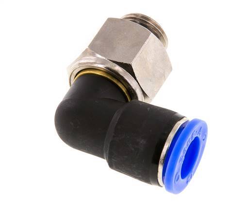 12mm & G3/8'' Elbow Swivel Joint Push-In-Male Threads Nickel-Plated Brass/PBT NBR Rotatable