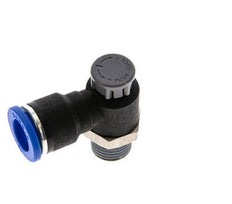 Flow Control Valve Meter-Out Elbow 10 mm - R1/4'' Brass/PA 66 Locknut