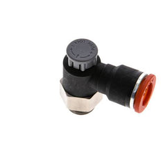 Flow Control Valve Meter-In Elbow 10 mm - G1/4'' Brass/PA 66 Locknut