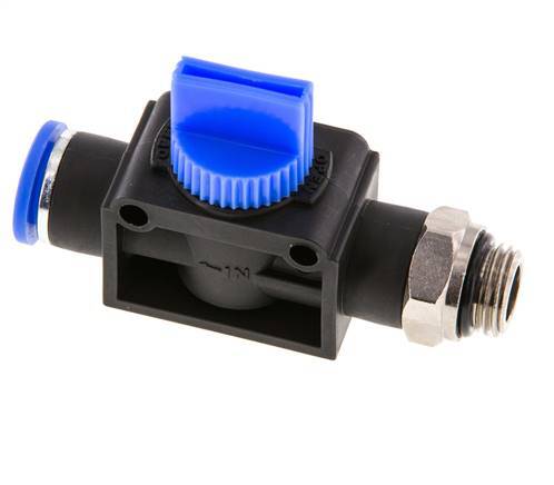 3/2-Way Shut-Off Hand Valve 10 mm - G1/4'' Plastic/Brass Tube-side venting