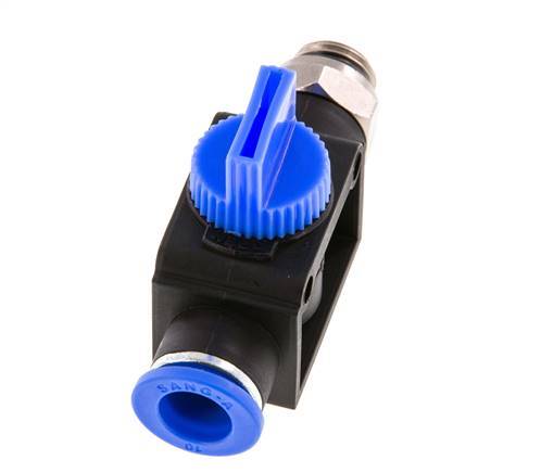 3/2-Way Shut-Off Hand Valve 10 mm - G1/4'' Plastic/Brass Tube-side venting