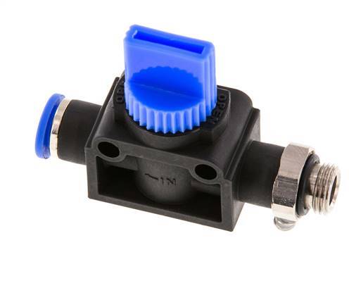 3/2-Way Shut-Off Hand Valve 6 mm - G1/8'' Plastic/Brass Tube-side venting