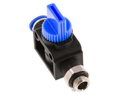 3/2-Way Shut-Off Hand Valve 6 mm - G1/8'' Plastic/Brass Tube-side venting