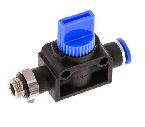 3/2-Way Shut-Off Hand Valve 6 mm - G1/8'' Plastic/Brass Tube-side venting