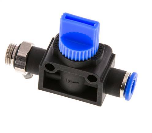 3/2-Way Shut-Off Hand Valve 6 mm - G1/8'' Plastic/Brass Tube-side venting