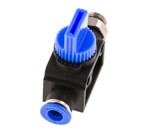3/2-Way Shut-Off Hand Valve 6 mm - G1/8'' Plastic/Brass Tube-side venting