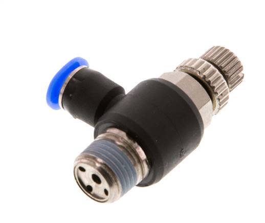 Flow Control Silencer Meter-Out Elbow 4 mm - R1/8'' Brass/PBT