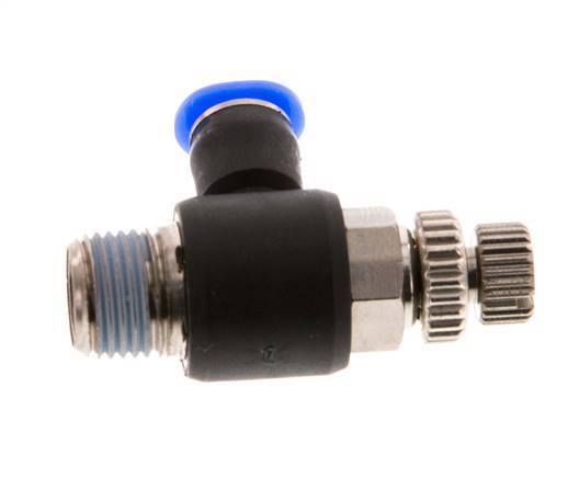 Flow Control Silencer Meter-Out Elbow 4 mm - R1/8'' Brass/PBT