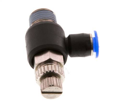 Flow Control Silencer Meter-Out Elbow 4 mm - R1/8'' Brass/PBT