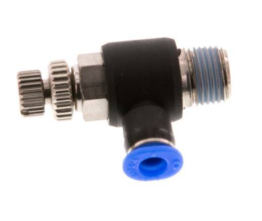 Flow Control Silencer Meter-Out Elbow 4 mm - R1/8'' Brass/PBT