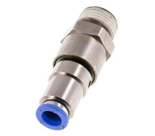 10mm & R1/2'' Quick Swivel Joint Push-In-Male Threads Nickel-Plated Brass/PBT NBR Rotatable