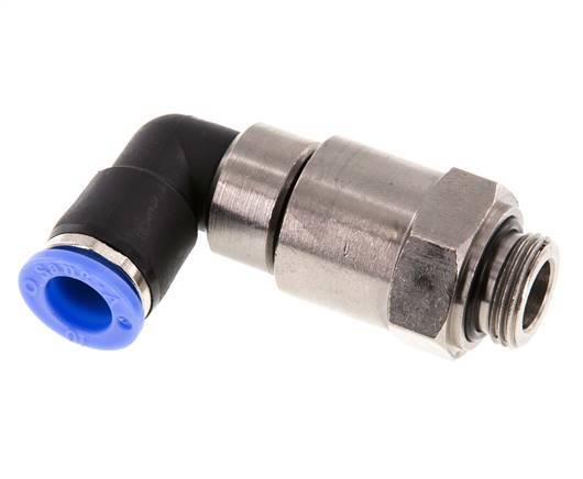 10mm & G3/8'' Elbow Quick Swivel Joint Push-In-Male Threads Nickel-Plated Brass/PBT NBR Rotatable