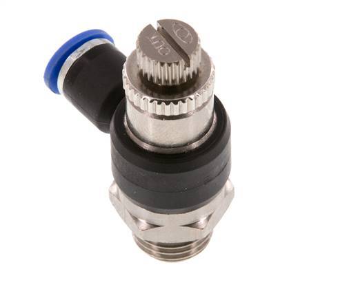 Flow Control Silencer Meter-Out Elbow 6 mm - G1/4'' Brass/PA 66