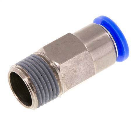Push-In Fitting 12mm & R1/2'' Male Auto Shut-Off Brass/PBT 0-10bar (0-145psi)