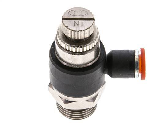 Flow Control Silencer Meter-In Elbow 6 mm - G3/8'' Brass/PA 66