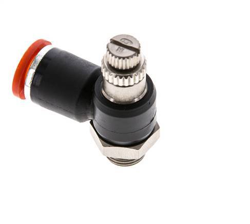 Flow Control Silencer Meter-In Elbow 8 mm - G1/8'' Brass/PA 66