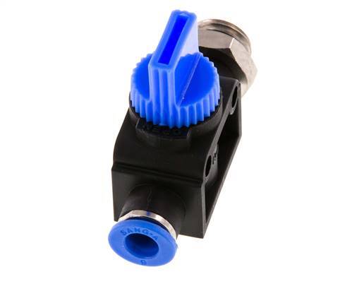 3/2-Way Shut-Off Hand Valve 6 mm - G1/4'' Plastic/Brass Thread-side venting