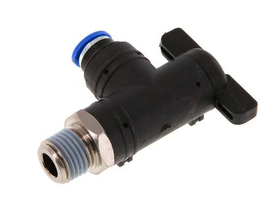 2-Way Elbow Ball Valve 6 mm - R1/4'' Plastic/Brass