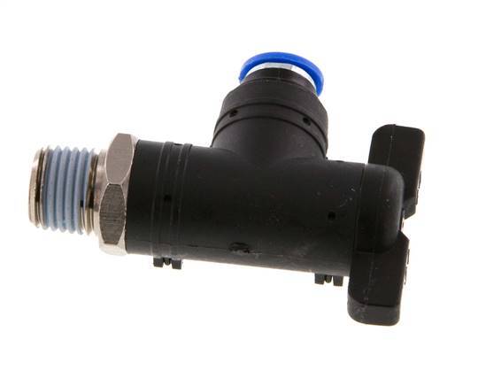 2-Way Elbow Ball Valve 6 mm - R1/4'' Plastic/Brass