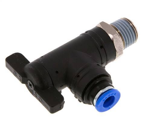 2-Way Elbow Ball Valve 6 mm - R1/4'' Plastic/Brass