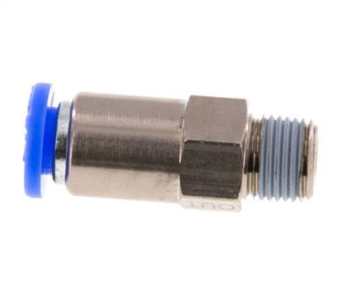 Push-In Check Valve 6mm & R1/8'' Male Brass/PBT 0.2-10bar (3-145psi) Hose-Thread