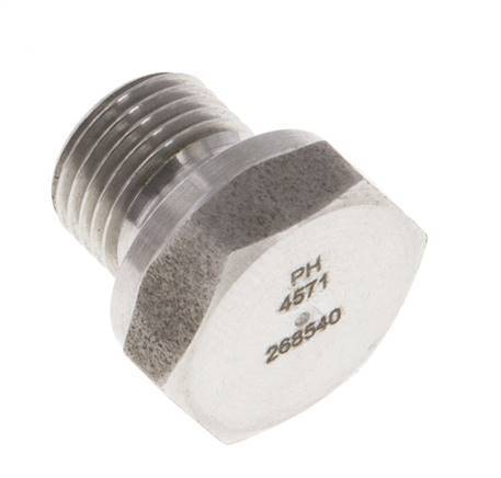 Plug G1/8'' Stainless steel with External Hex 60° cone 575bar (8078.75psi) Hydraulic