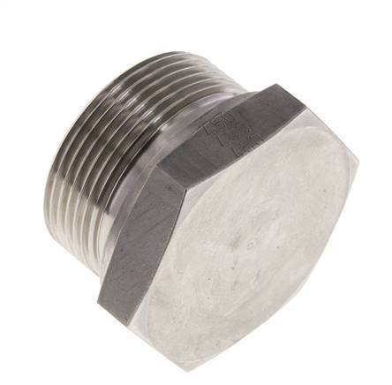 Plug G1 1/2'' Stainless steel with External Hex 60° cone 125bar (1756.25psi) Hydraulic
