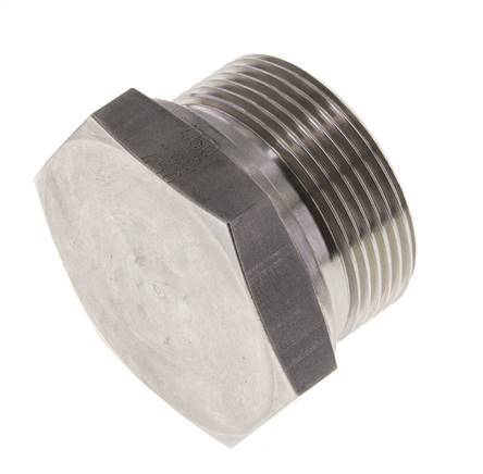 Plug G1 1/2'' Stainless steel with External Hex 60° cone 125bar (1756.25psi) Hydraulic