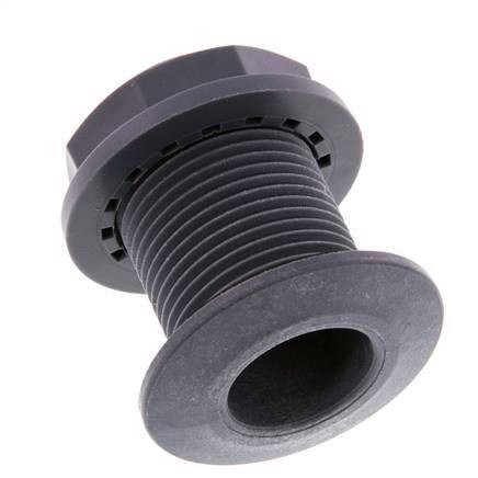 Screw Connection for Drain Cocks G1'' DN24 Bulkhead Polypropylene (pp) EPDM 10bar (140.5psi) FDA