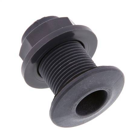 Screw Connection for Drain Cocks G3/4'' DN29.5 Bulkhead Polypropylene (pp) EPDM 10bar (140.5psi) FDA