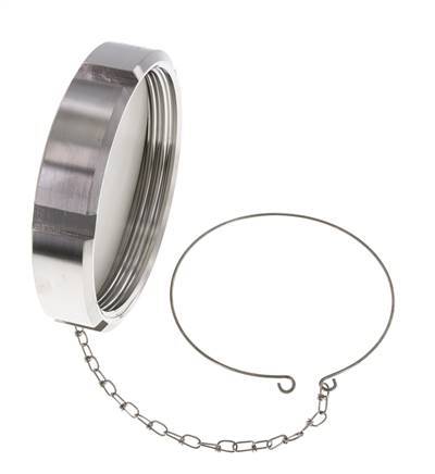 Cap Nut Rd130 X 1/4'' DN 100 Stainless Steel 1.4404 NBR DIN 11851 FDA 21 with Chain