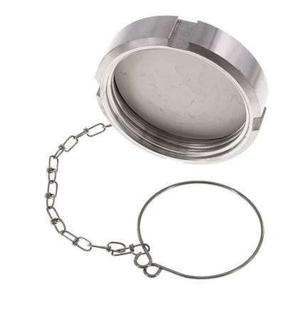 Cap Nut Rd78 X 1/6'' DN 50 Stainless Steel 1.4301 NBR DIN 11851 FDA 21 with Chain