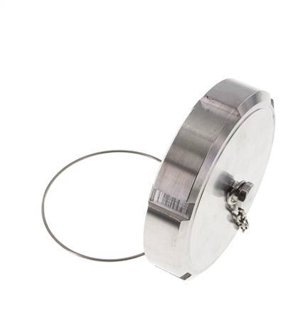 Cap Nut Rd95 X 1/6'' DN 65 Stainless Steel 1.4301 NBR DIN 11851 FDA 21 with Chain