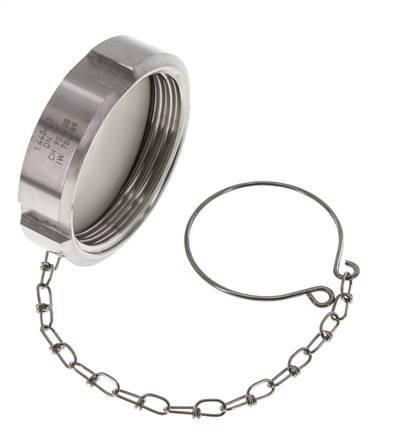 Cap Nut Rd65 X 1/6'' DN 40 Stainless Steel 1.4404 NBR DIN 11851 FDA 21 with Chain
