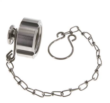 Cap Nut Rd28 X 1/8'' DN 10 Stainless Steel 1.4301 NBR DIN 11851 FDA 21 with Chain