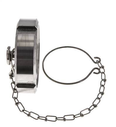 Cap Nut Rd65 X 1/6'' DN 40 Stainless Steel 1.4301 NBR DIN 11851 FDA 21 with Chain