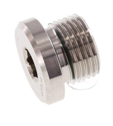 Plug M18 X 1.5 Stainless steel FKM with Internal Hex 400bar (5620.0psi)