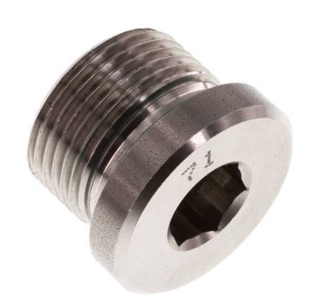 Plug M22 X 1.5 Stainless steel FKM with Internal Hex 400bar (5620.0psi)