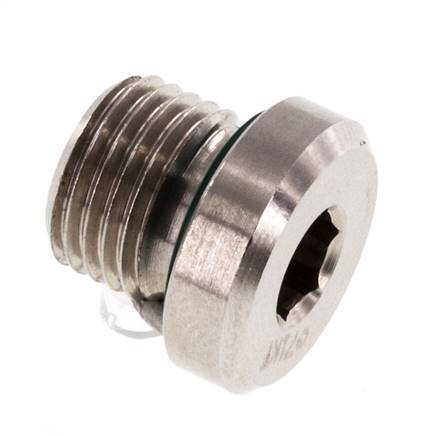 Plug M10 X 1 Stainless steel FKM with Internal Hex 400bar (5620.0psi)