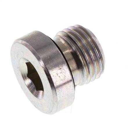 Plug M10 X 1 Steel NBR with Internal Hex 400bar (5620.0psi) [5 Pieces]