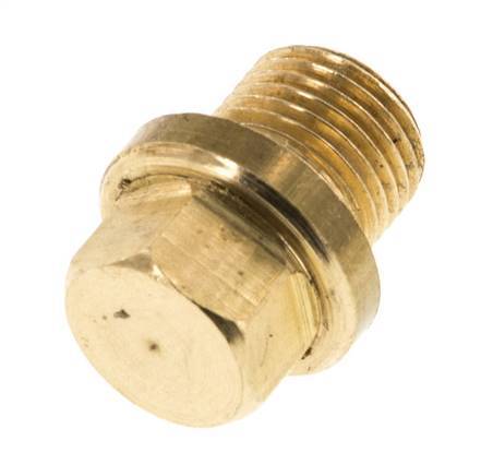 Plug G1/8'' Brass with Collar and External Hex 16bar (224.8psi) [5 Pieces]