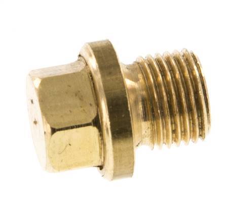 Plug G1/8'' Brass with Collar and External Hex 16bar (224.8psi) [5 Pieces]