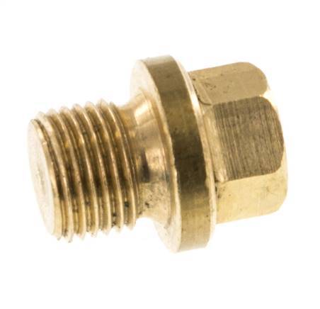Plug G1/8'' Brass with Collar and External Hex 16bar (224.8psi) [5 Pieces]