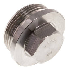 Plug G1 1/2'' Stainless steel with Collar and External Hex 40bar (562.0psi)
