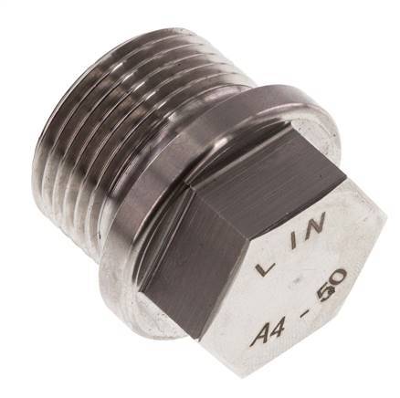 Plug G3/4'' Stainless steel with Collar and External Hex 40bar (562.0psi)